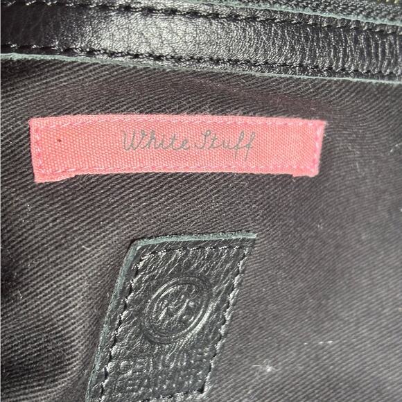 White Stuff Black Leather Medium Backpack - Picture 9 of 10